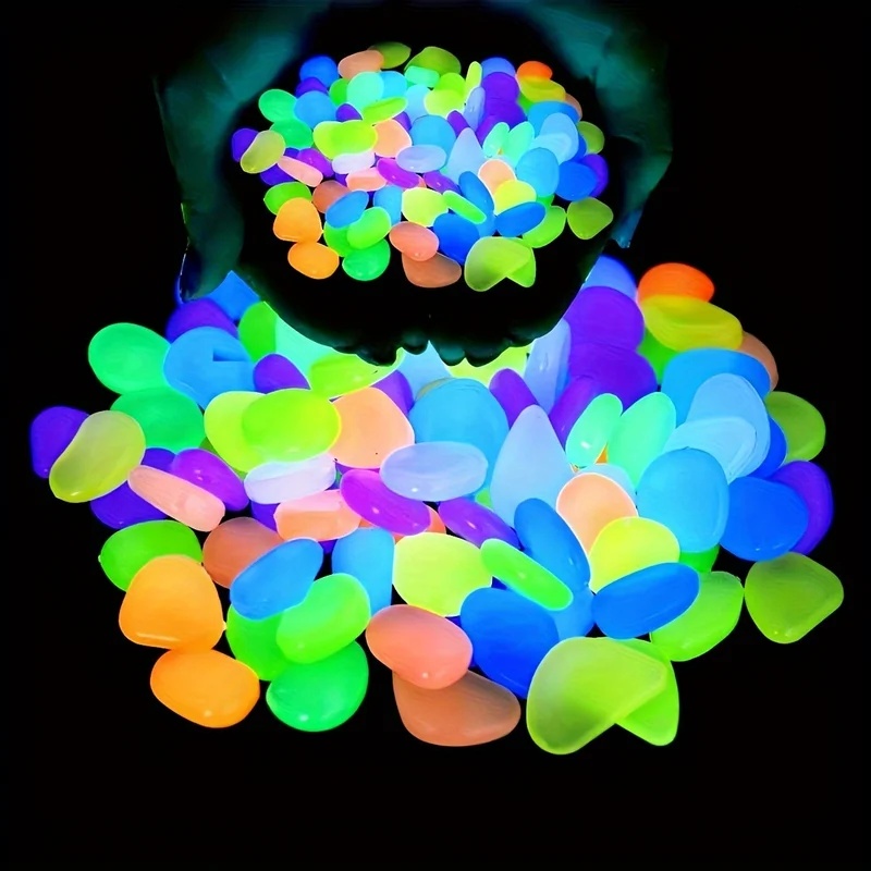 Aquarium Plant Delivery - 50-200pcs Glow in The Dark Pebbles
