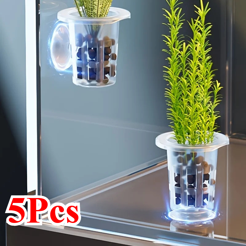 Aquarium Planted Seeds - 5Pcs Clear Plastic Aquarium Planting Cups
