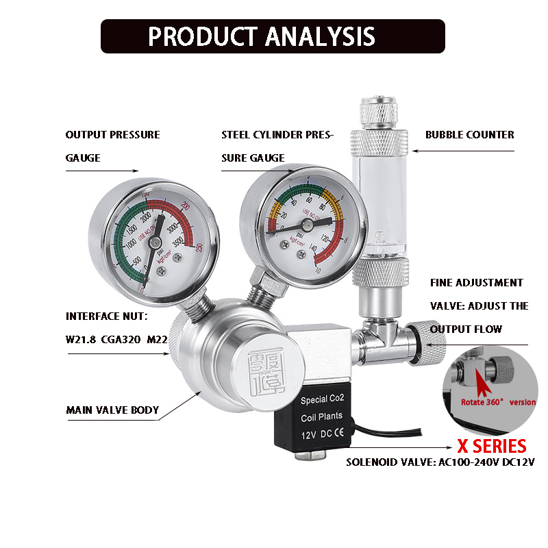 Aquarium CO2 regulator solenoi - огляд і ціна Aquarium Plant Delivery